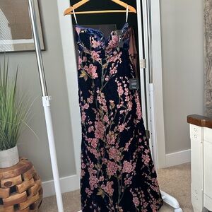 Lulus Floral Velvet Dress